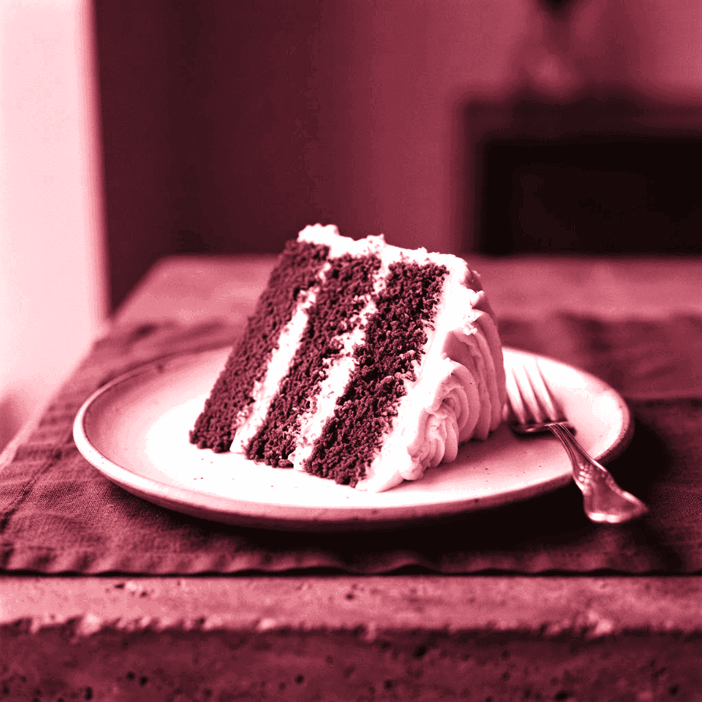 Tarta red velvet casera en Txoko Kafe